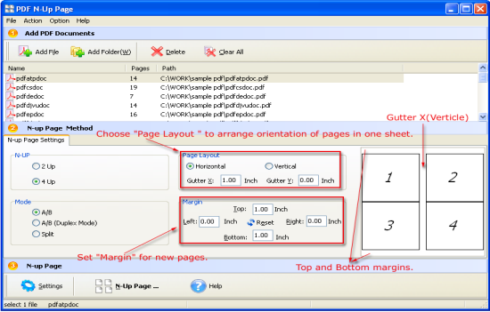 choose page layout of A-PDF N-up Page